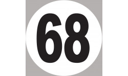 numéro 68 - 5x5cm - Autocollant(sticker)