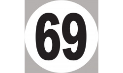 numéro 69 - 5x5cm - Autocollant(sticker)