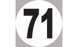 numéro 71 - 10x10cm - Autocollant(sticker)