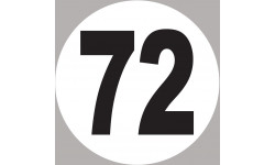 numéro 72 - 5x5cm - Autocollant(sticker)