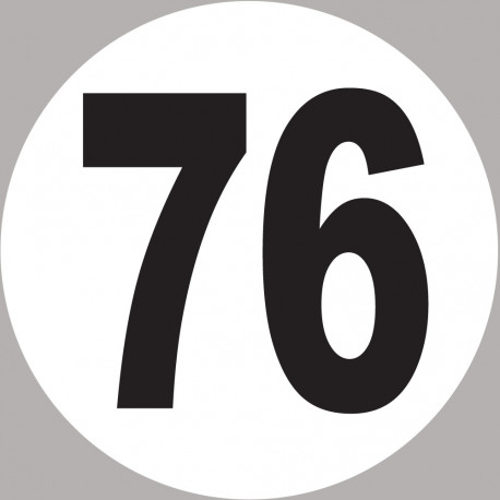 numéro 76 - 20x20cm - Autocollant(sticker)