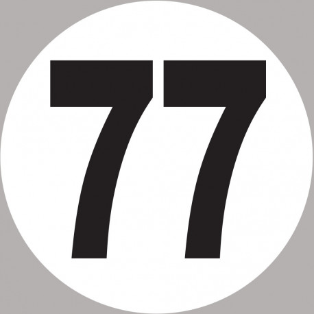 numéro 77 - 5x5cm - Autocollant(sticker)