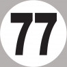 numéro 77 - 15x15cm - Autocollant(sticker)