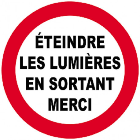 éteindre les lumières en sortant - 10cm - Autocollant(sticker)