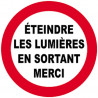 éteindre les lumières en sortant - 10cm - Autocollant(sticker)