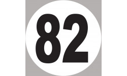 numéro 82 - 10x10cm - Autocollant(sticker)