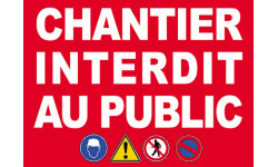 Chantier interdit au public - 20.7x15cm - Autocollant(sticker)