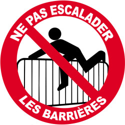ne pas escalader les barrières - 5cm - Sticker/autocollant