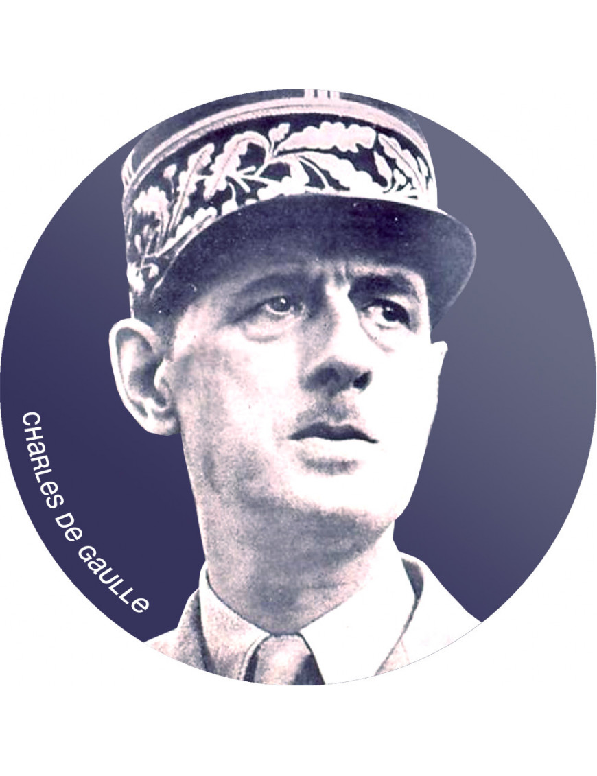 Charles de Gaulle (5x5cm) - Autocollant(sticker)