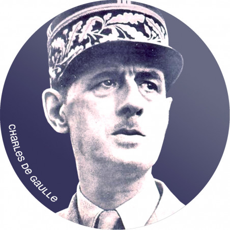 Charles de Gaulle (5x5cm) - Autocollant(sticker)