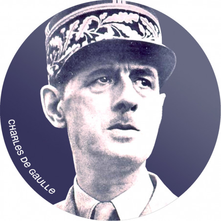 Charles de Gaulle (20x20cm) - Autocollant(sticker)