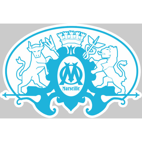 Blason Marseille - 10x6.6cm - Sticker/autocollant