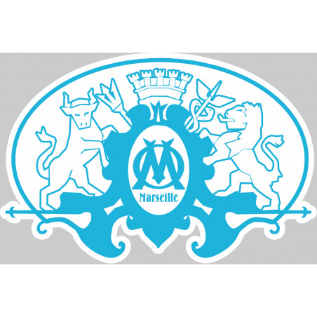 Blason Marseille - 10x6.6cm - Autocollant(sticker)
