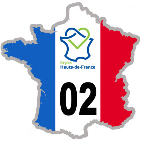 02 France Hauts-de-France - 5x5cm - Autocollant(sticker)