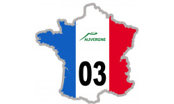 FRANCE 03 Auvergne - 20x20cm - Autocollant(sticker)