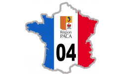 FRANCE 04 Région PACA - 10x10cm - Autocollant(sticker)