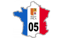 FRANCE 05 Région PACA - 10x10cm - Autocollant(sticker)