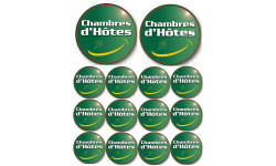 Chambres d’hôtes (2 fois 10cm & 12 fois 5cm) - Autocollant(sticker)