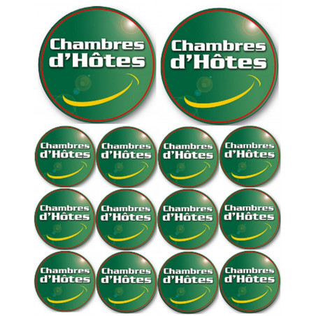 Chambres d’hôtes (2 fois 10cm & 12 fois 5cm) - Autocollant(sticker)