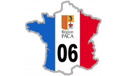 FRANCE 06 Région PACA - 10x10cm - Autocollant(sticker)