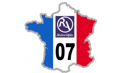 FRANCE 07 Région Rhône Alpes - 10x10cm - Autocollant(sticker)