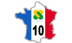 FRANCE 10 Champagne - 10x10cm - Autocollant(sticker)