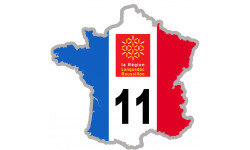 FRANCE 11 de l'Aude - 20x20cm - Autocollant(sticker)