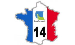 FRANCE 14 Normandie - 15x15cm - Autocollant(sticker)
