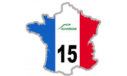 FRANCE 15 Auvergne - 20x20cm - Autocollant(sticker)