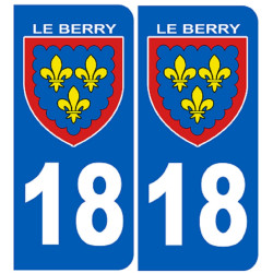 immatriculation Berry 18 (le Cher) - Sticker/autocollant