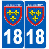 immatriculation Berry 18 (le Cher) - Autocollant(sticker)