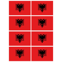 Drapeau Albanie (8 fois 9.5x6.3 cm) - Sticker/autocollant