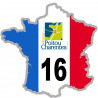 FRANCE 16 Charente - 20x20cm - Autocollant(sticker)