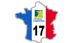 FRANCE 17 Poitou Charente - 15x15cm - Autocollant(sticker)