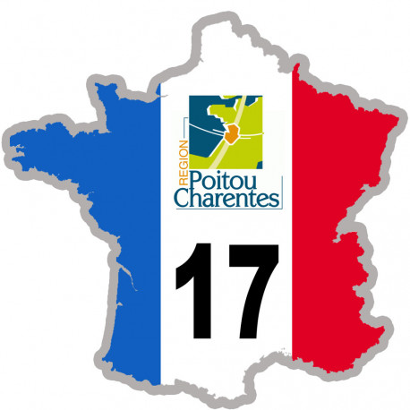 FRANCE 17 Poitou Charente - 20x20cm - Autocollant(sticker)