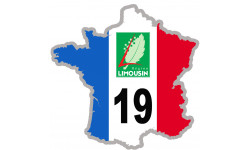 FRANCE 19 région Limousin - 10x10cm - Autocollant(sticker)