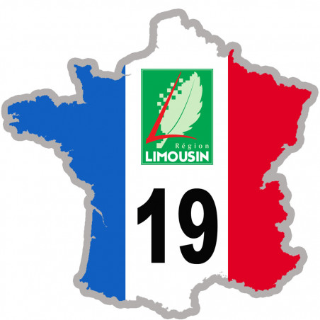 FRANCE 19 Limousin - 10x10cm - Autocollant(sticker)