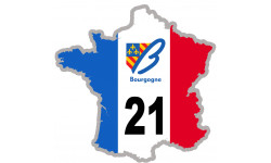 FRANCE 21 région Bourgogne - 10x10cm - Autocollant(sticker)