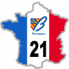 FRANCE 21 Bourgogne - 10x10cm - Autocollant(sticker)
