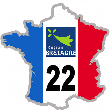 FRANCE 22 région Bretagne - 5x5cm - Autocollant(sticker)