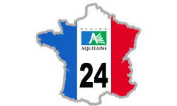 FRANCE 24 Aquitaine - 10x10cm - Autocollant(sticker)