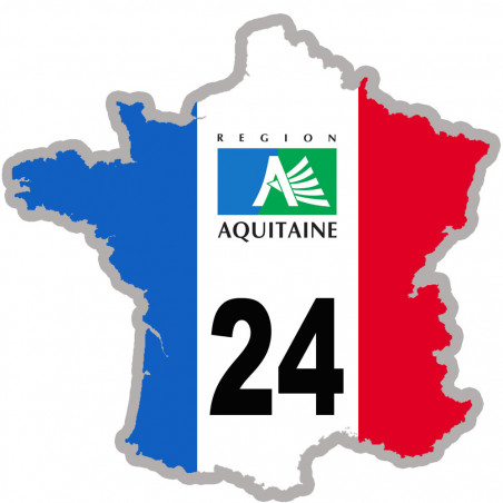 FRANCE 24 Aquitaine - 15x15cm - Autocollant(sticker)