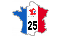 FRANCE 25 Franche-Comté - 10x10cm - Autocollant(sticker)