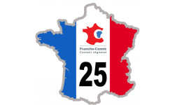 FRANCE 25 Franche-Comté - 5x5cm - Autocollant(sticker)