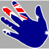 Drapeau Australie en forme de main (17x17cm) - Autocollant(sticker)