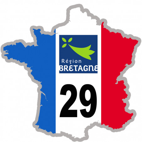 FRANCE 29 région Bretagne - 20x20cm - Autocollant(sticker)