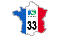 FRANCE 33 Aquitaine - 5x5cm - Autocollant(sticker)