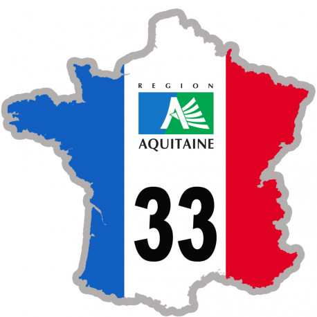 FRANCE 33 Aquitaine - 20x20cm - Autocollant(sticker)