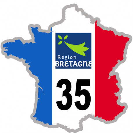 FRANCE 35 région Bretagne - 5x5cm - Autocollant(sticker)