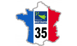 FRANCE 35 région Bretagne - 20x20cm - Autocollant(sticker)